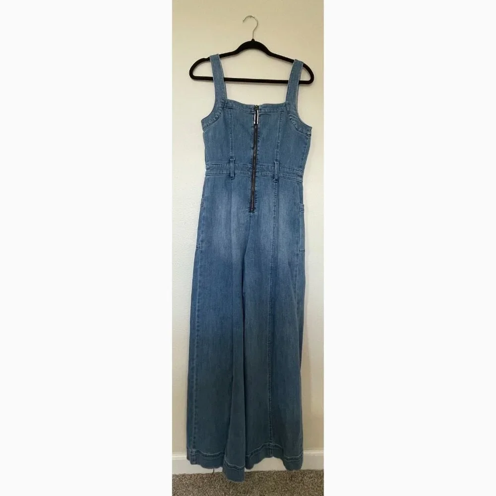 Anthropologie Pilcro and the Letterpress Denim Overall Jumpsuit Size 8 - Picture 2 of 13